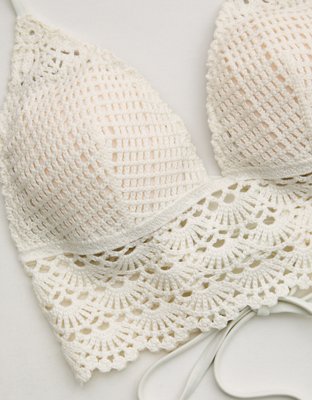 Aerie Longline Crochet Triangle Bikini Top