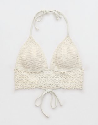 Aerie Crochet Triangle Longline Bikini Top