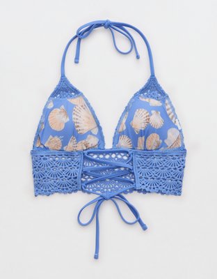 Aerie Crochet Triangle Longline Bikini Top