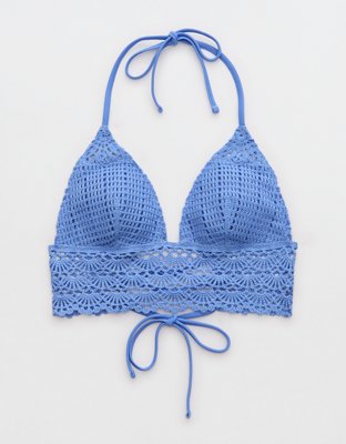 Aerie Crochet Triangle Longline Bikini Top