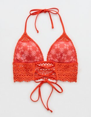 Aerie Longline Crochet Triangle Bikini Top