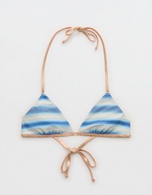 Aerie Reversible Metallic Binding Halter Triangle Bikini Top