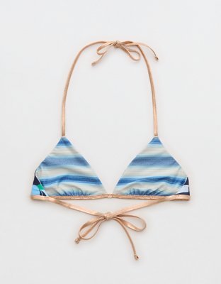 Aerie Reversible Metallic Binding Halter Triangle Bikini Top