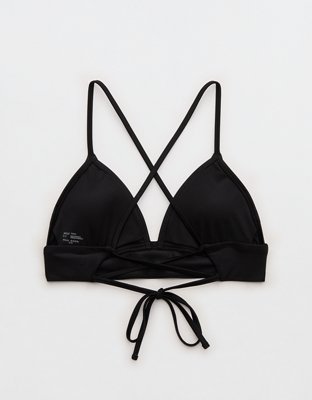 Aerie Lace Up Longline Triangle Bikini Top