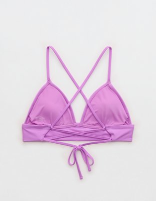 Aerie Lace Up Longline Triangle Bikini Top