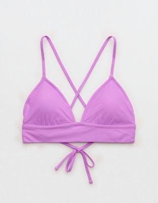 Aerie Lace Up Longline Triangle Bikini Top