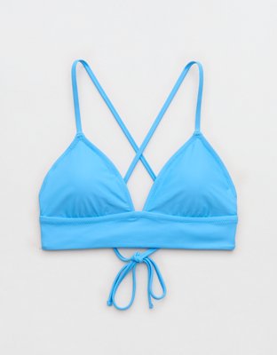 Aerie Lace Up Longline Triangle Bikini Top