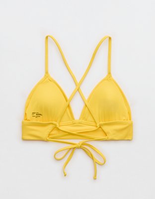 Aerie Lace Up Longline Triangle Bikini Top