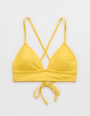 Aerie Lace Up Longline Triangle Bikini Top