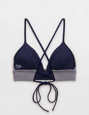 Aerie Lace Up Longline Triangle Bikini Top