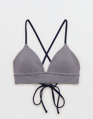 Aerie Lace Up Longline Triangle Bikini Top