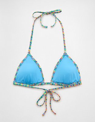 Aerie Seersucker String Triangle Bikini Top