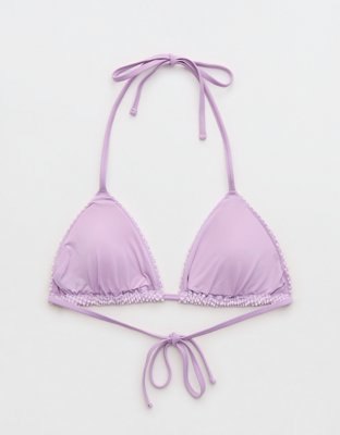 Aerie Bikini Top Triangular de Cloqué con Tiras
