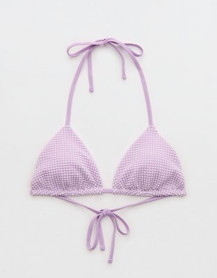Aerie Seersucker String Triangle Bikini Top