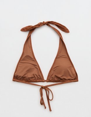 Aerie Suede Halter Voop Bikini Top