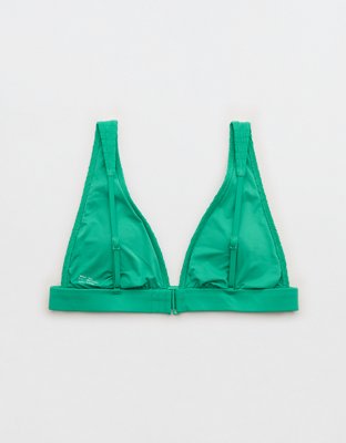 Aerie Banded Plunge Smocked Bikini Top