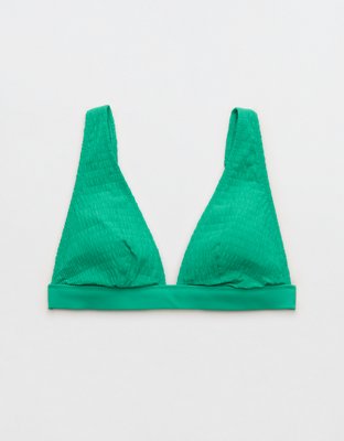 Aerie Banded Plunge Smocked Bikini Top