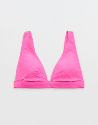 Aerie Banded Plunge Smocked Bikini Top