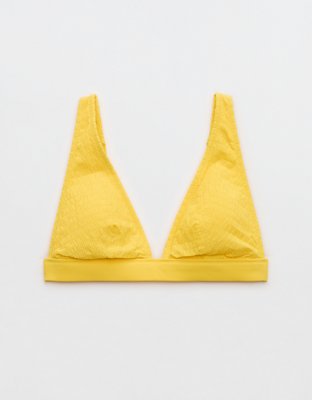 Aerie Banded Plunge Smocked Bikini Top