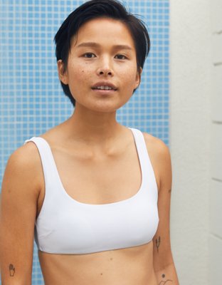 white scoop bikini top