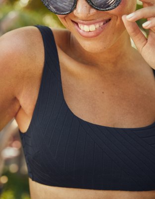 Aerie XO Ribbed Wide Strap Scoop Bikini Top