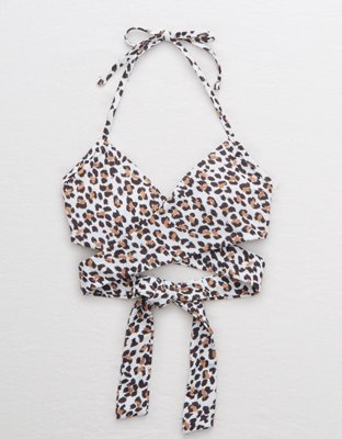 Верх бикини Leopard Wrap, завязка на шее — Aerie — фото 3