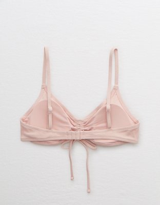 Aerie V Scoop Ruched Ribbed Bikini Top