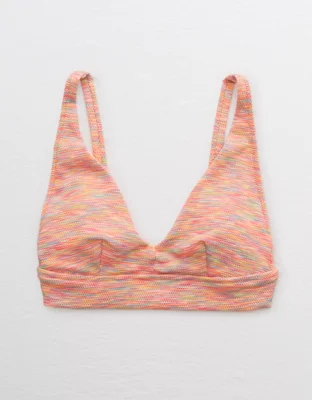 Aerie Space Dye Pique V Scoop Bikini Top