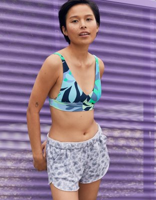 Aerie Pique Longline V Scoop Bikini Top