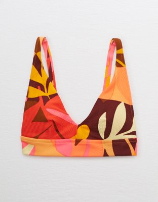 Aerie Pique Longline V Scoop Bikini Top