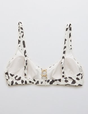 Aerie Leopard Knot Front Scoop Bikini Top