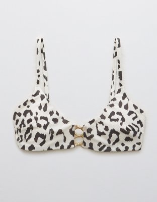Aerie Leopard Knot Front Scoop Bikini Top