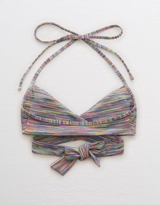 Aerie Space Dye Pique Wrap Halter Bikini Top