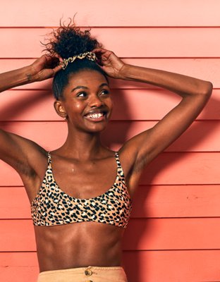 leopard swim top