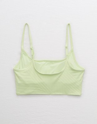 Aerie XO Ribbed Longline Scoop Bikini Top