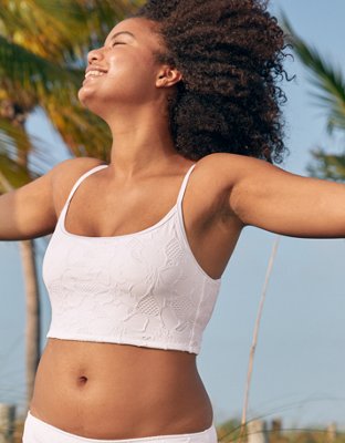 Aerie Jacquard Longline Scoop Bikini Top