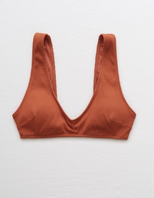 Aerie Ribbed Wide Strap Plunge Bikini Top