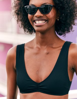 Aerie Ribbed Wide Strap Plunge Bikini Top