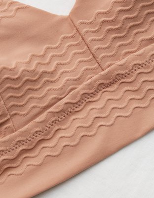 Aerie Jacquard Longline V Scoop Bikini Top