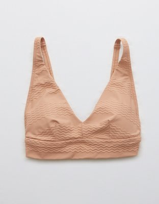 Aerie Jacquard Longline V Scoop Bikini Top