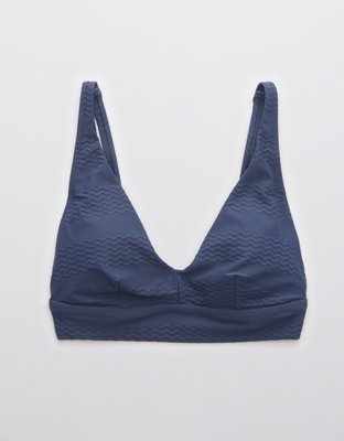 Aerie Jacquard Longline V Scoop Bikini Top