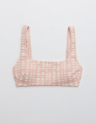 Aerie Plaid Wide Strap Scoop Bikini Top
