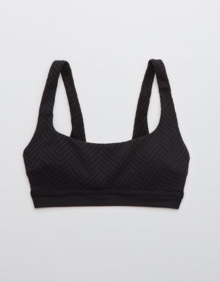 Aerie Jacquard Banded Wide Strap Scoop Bikini Top