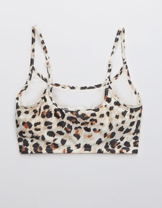 Aerie Leopard Longline Scoop Bikini Top