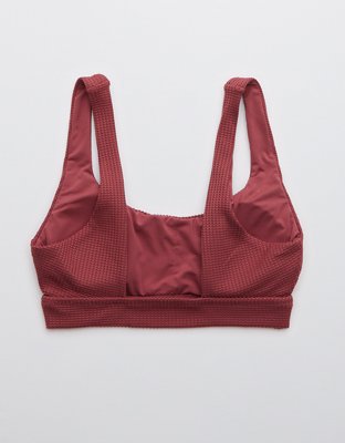 Aerie Waffle Banded Wide Strap Scoop Bikini Top