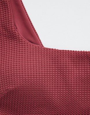 Aerie Waffle Banded Wide Strap Scoop Bikini Top