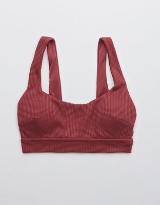 Aerie Waffle Banded Wide Strap Scoop Bikini Top
