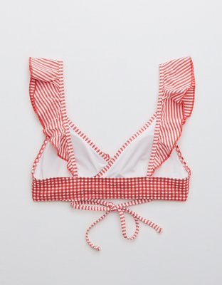 Верх бикини Seersucker Wrap, оборки — Aerie — фото 4