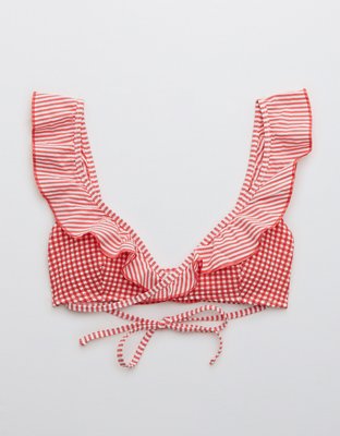 Верх бикини Seersucker Wrap, оборки — Aerie — фото 3