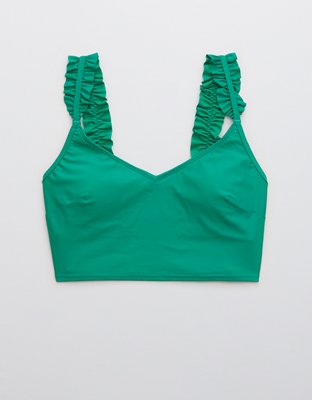 Aerie Ruffle Longline Scoop Bikini Top